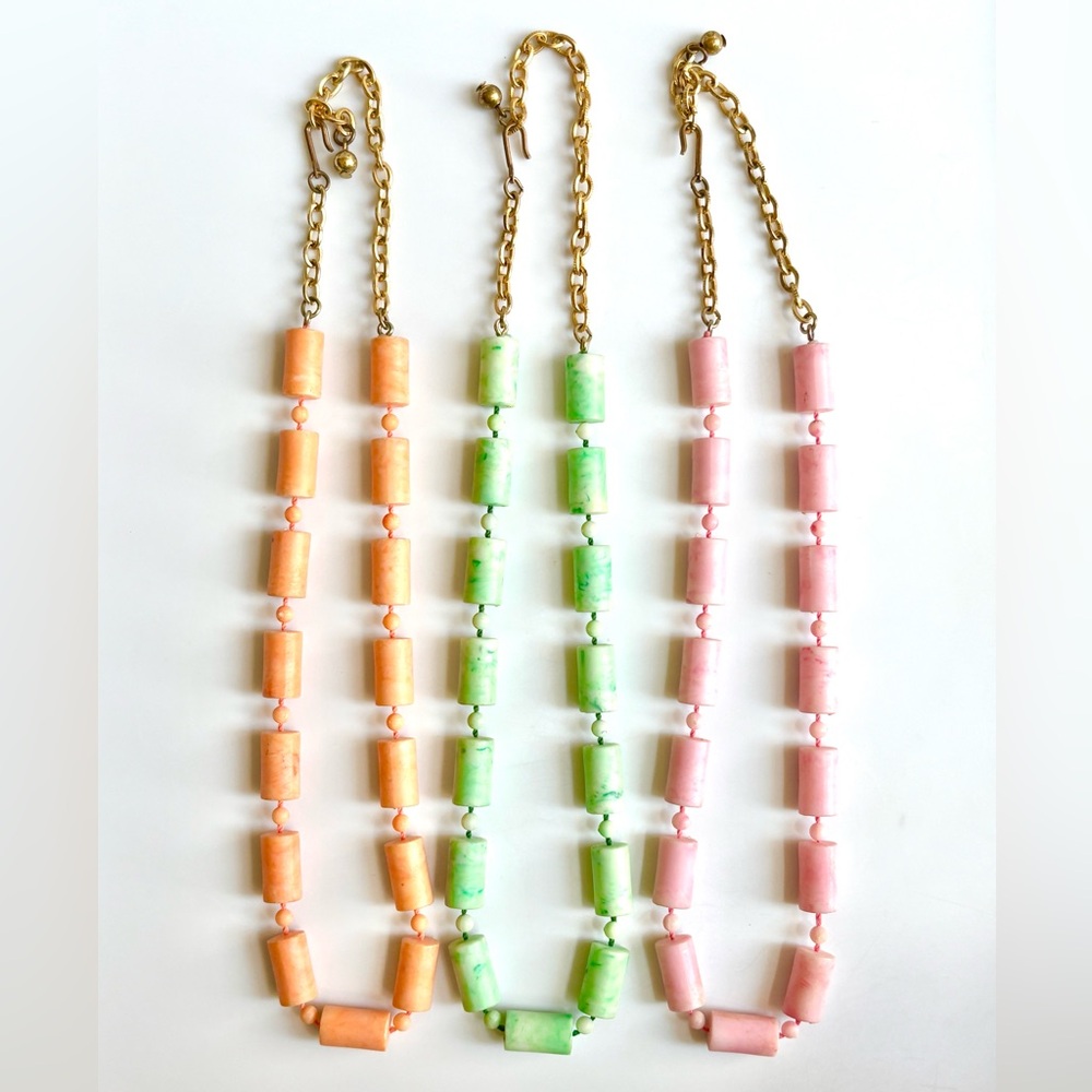 Vintage Colorful Beaded Necklace Set of 3
